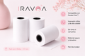IRAVOA™ Papel Térmico Premium | Pack de 3 Rollos (57 mm)